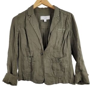 Caslon green linen utility blazer